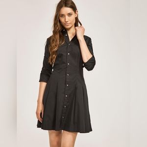 Polo Ralph Lauren Charlotte Shirt Dress Black Button-down cotton flared small